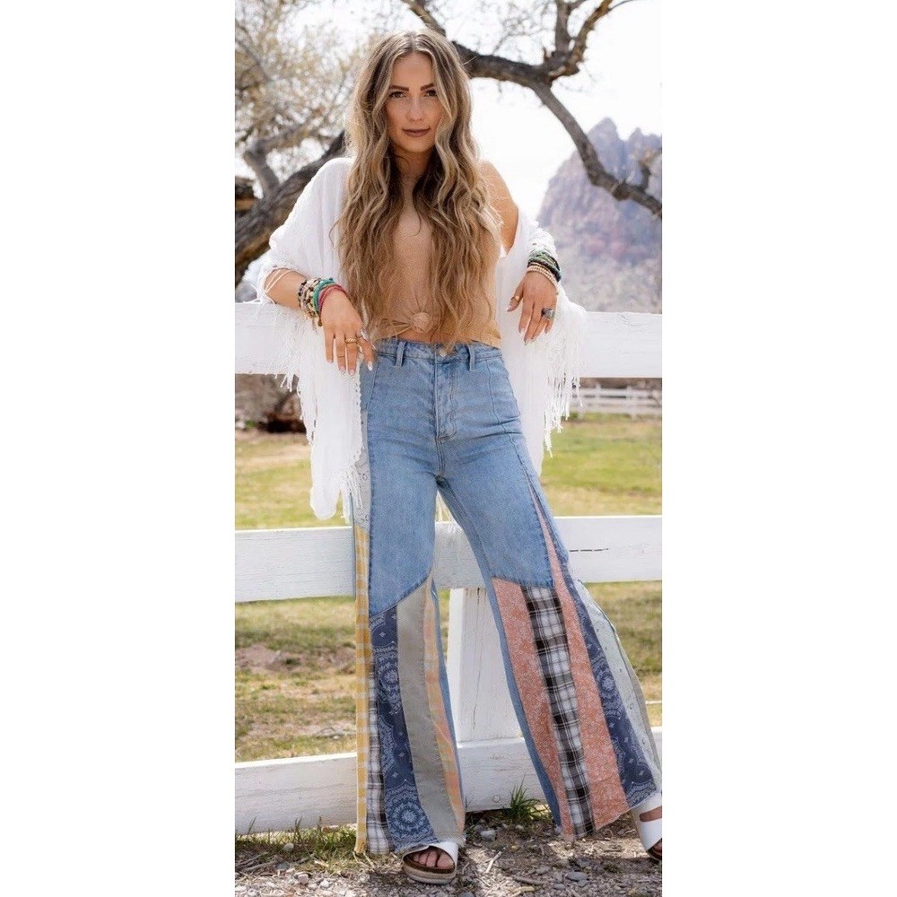 Three Bird Nest Multicolor Flare Pants